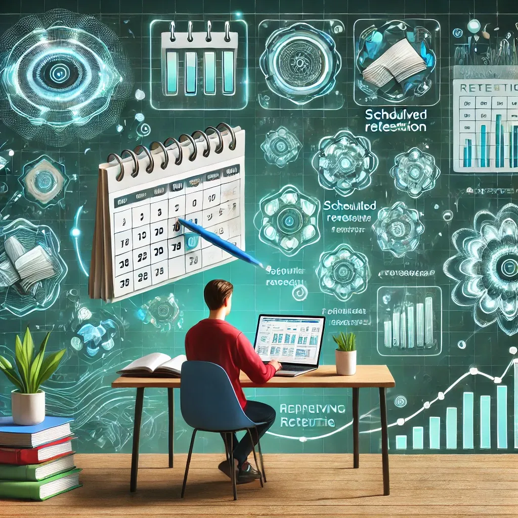 Representation of the concept of spaced repetition and effective studying